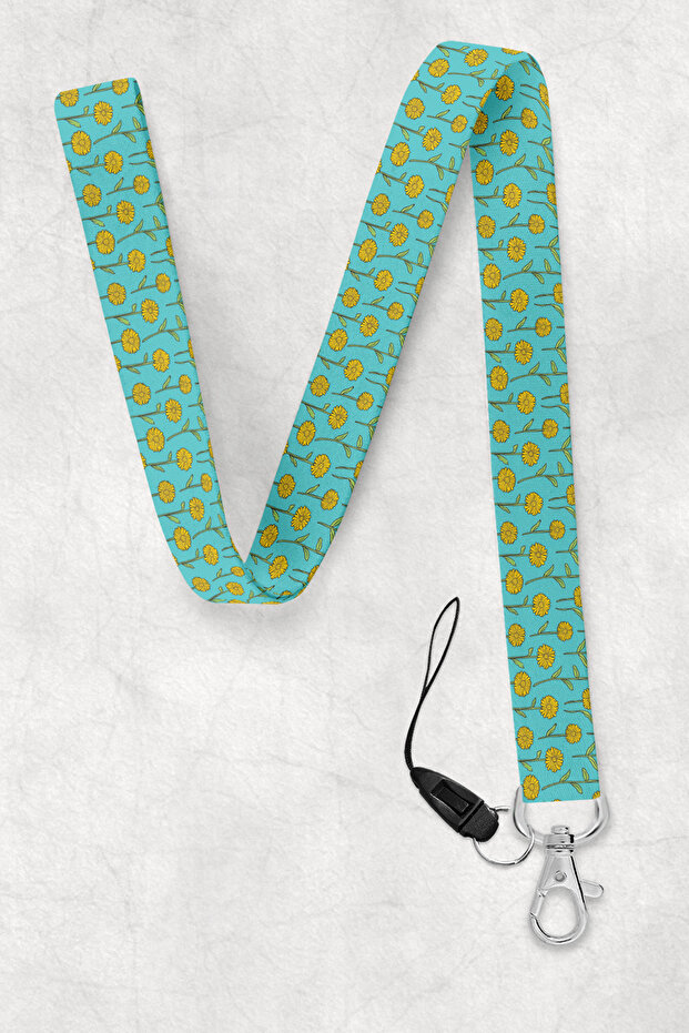 Yellow Daisies Neck Strap, Neck Strap Lanyard, Card and Phone Holder - Bas087