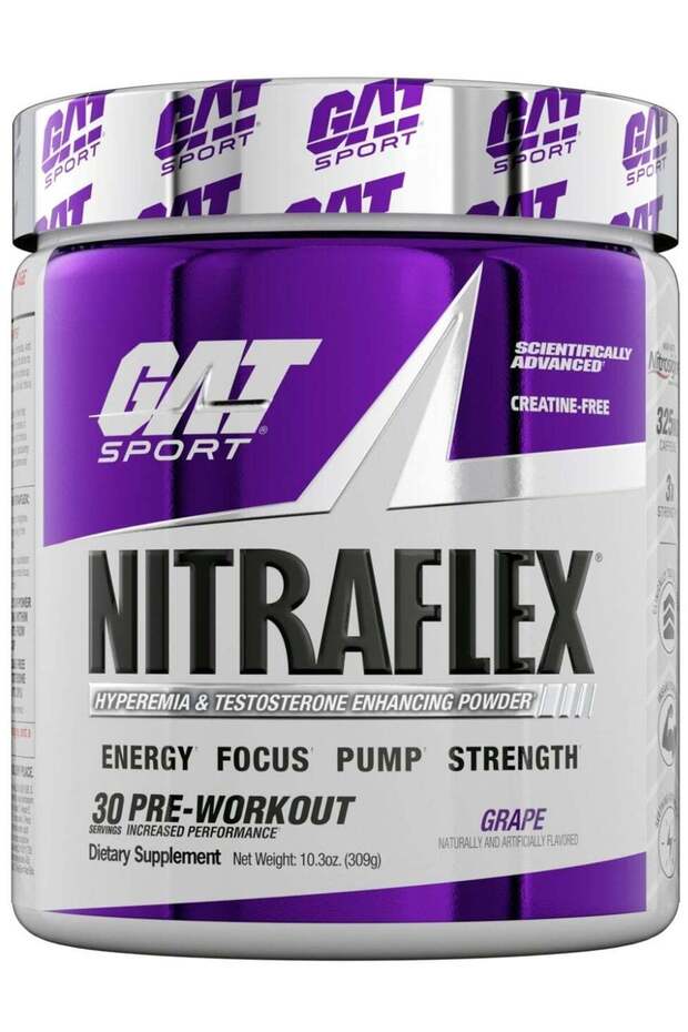 NITRAFLEX Pre-Workout Grape 309g | Extreme Energy, Strength, Muscle Pump & Testo