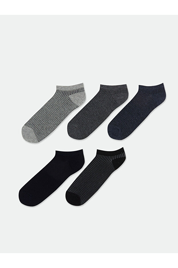 Nevavm Patterned Men's Booties Socks with Difference in Color, Pack of 5