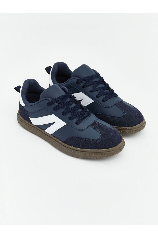 Navy Blue Lace-Up Boy's Sports Shoes