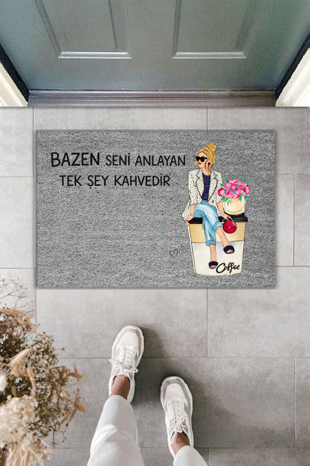 Modern Digital Printing - Sometimes the Only Thing That Understands You Is Coffee - Doormat