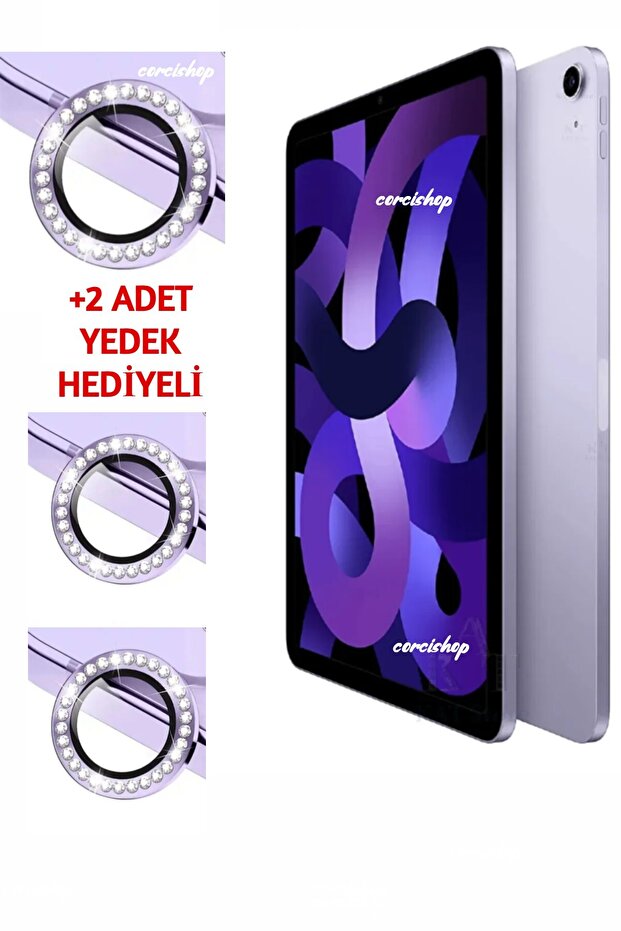 واقي عدسة الكاميرا لجهاز iPad Air 11" M4 2026 متوافق مع مرصّع بالأحجار عدسات كاميرا، عدسة زجاجية مقواة غير قابلة للكسر
