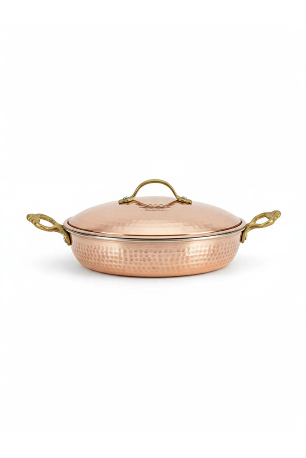 Copper Pan with Lid 24 cm