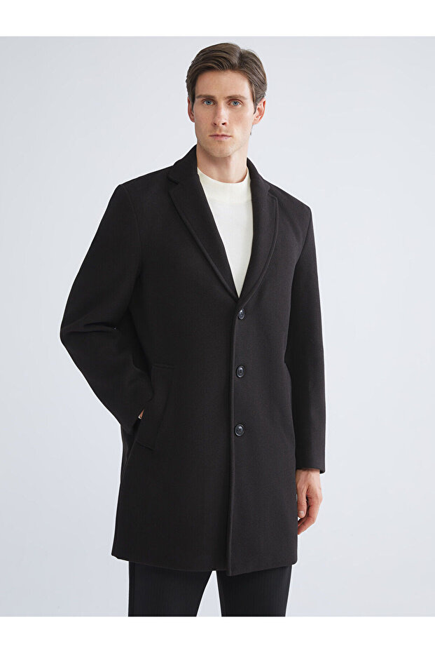 Özmarka New Season Standard Fit Jacket Collar Men's Cashmere Coat