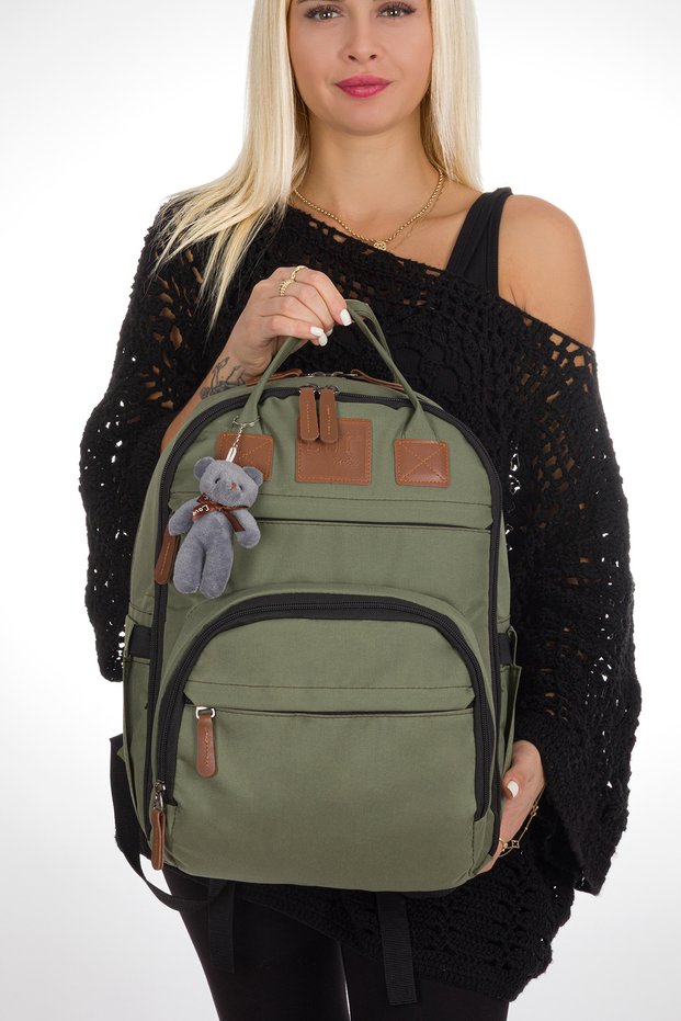 Mother Baby Care Backpack with Diaper Mat and Keychain Gift