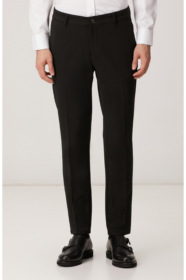 Siyah Dokuma Pantolon - 2