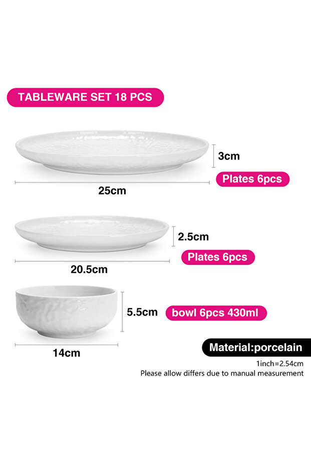 12-Piece Tableware Set Eira (Durable Porcelain) - 3