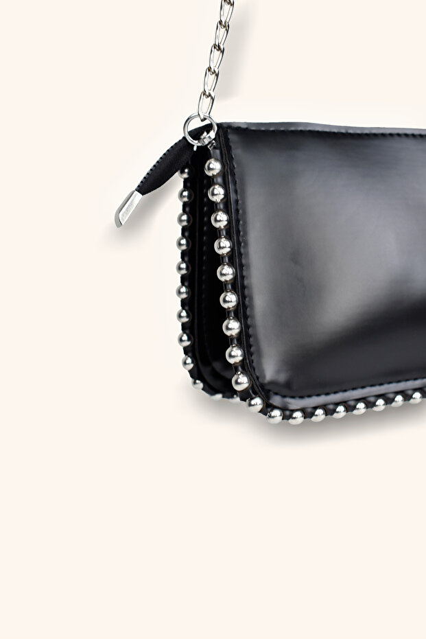 حقيبة ميني مطرزة - أسود - 2