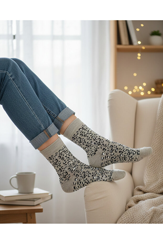 جوارب ملونة بنقشة الفهد - 3