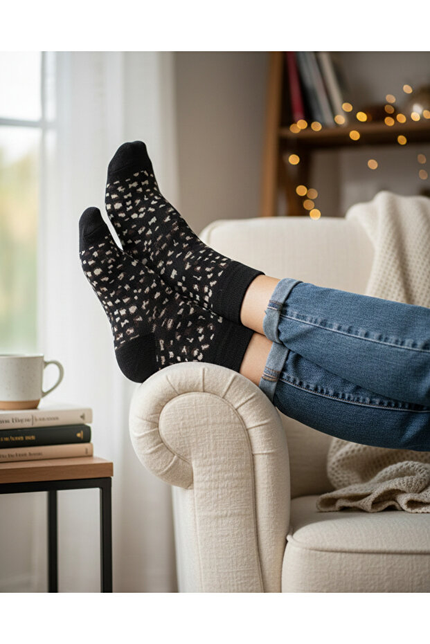 جوارب ملونة بنقشة الفهد - 4