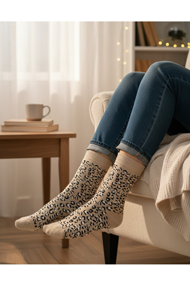 جوارب ملونة بنقشة الفهد - 2
