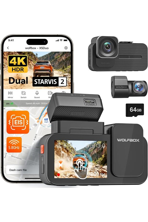 X5 Duo 4K + 2.5K Dash Cam for Cars