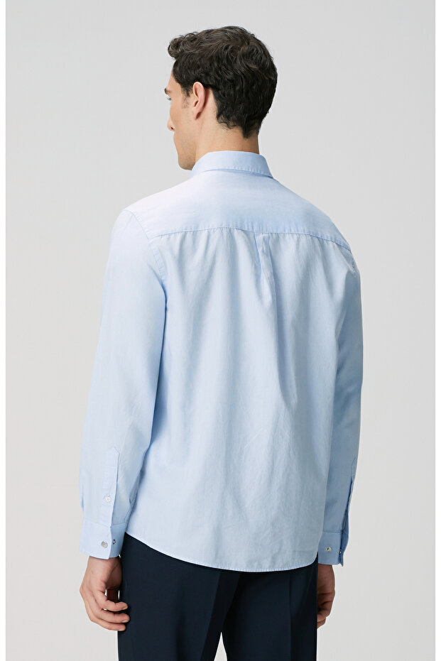 Mavi Oxford Gömlek - 5