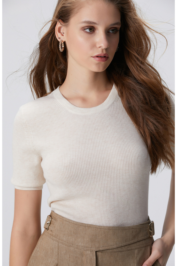 Açık Bej Melanj Kazak - 1