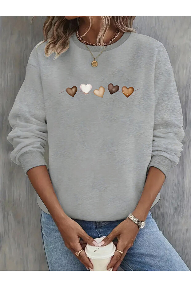 Women's Printed Crew Neck Comfortable Fit Women's Sweatshirt