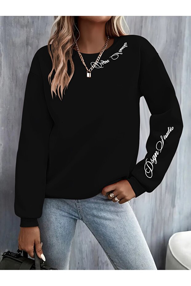 Women's Printed Crew Neck Comfortable Fit Women's Sweatshirt