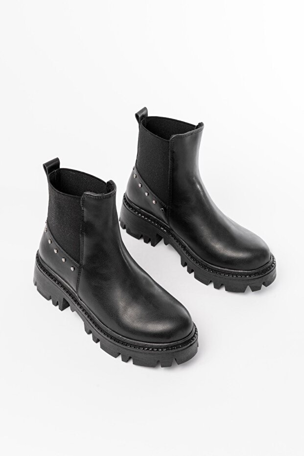 Zri̇n-868-2005 Premium Black Elastic Daily Women's Boots