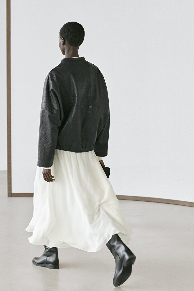 Deri bomber ceket - 4