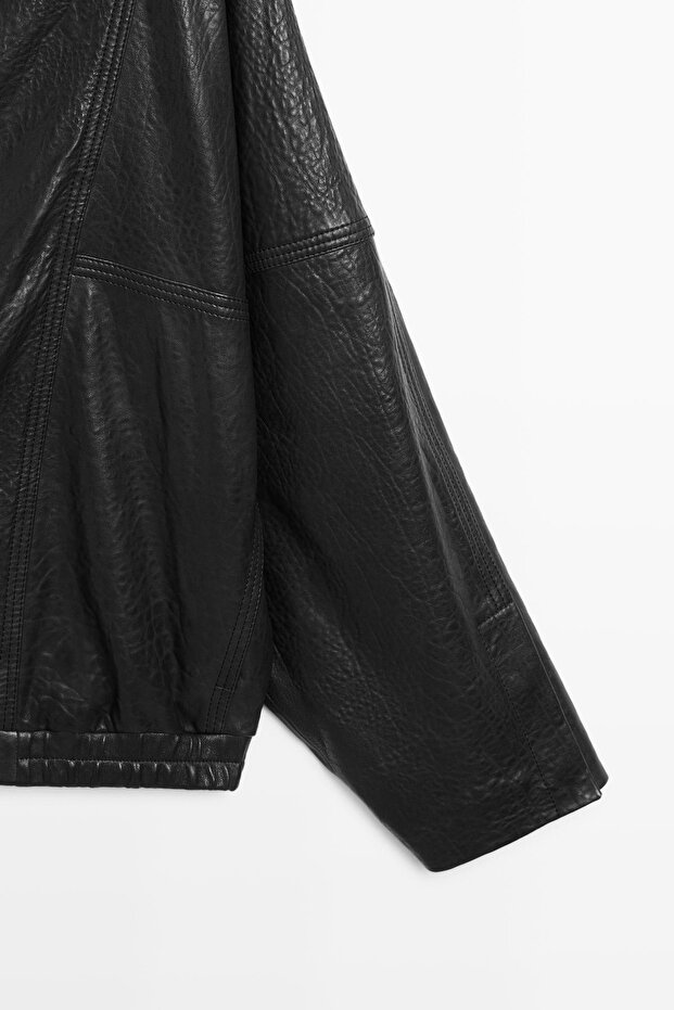 Deri bomber ceket - 7