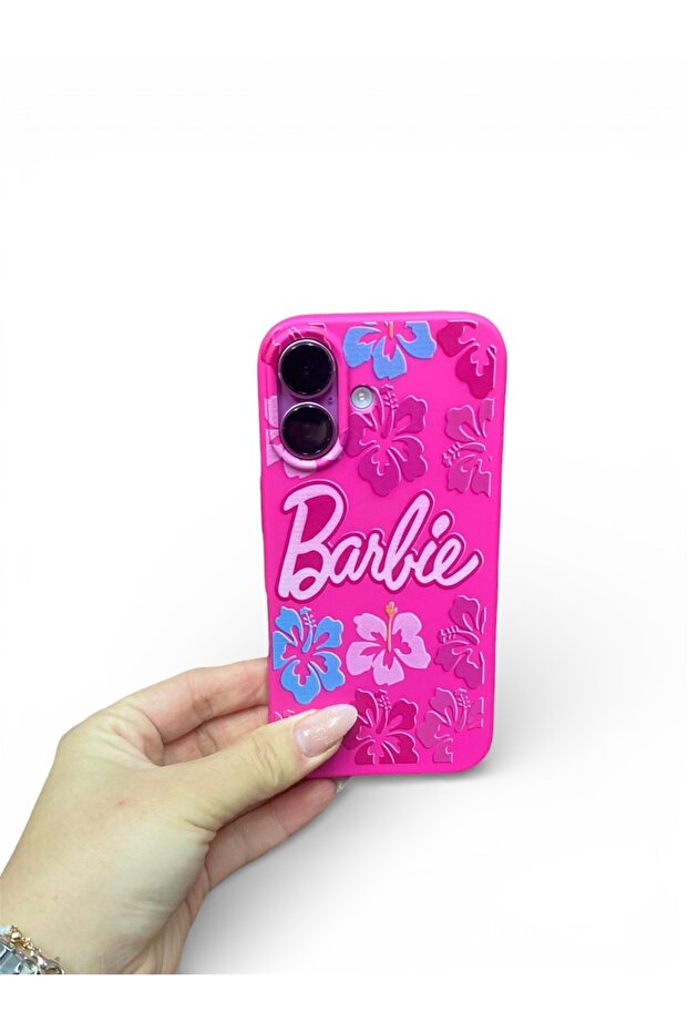 iPhone 16 Compatible Barbie Patterned Pink Phone Case - 1