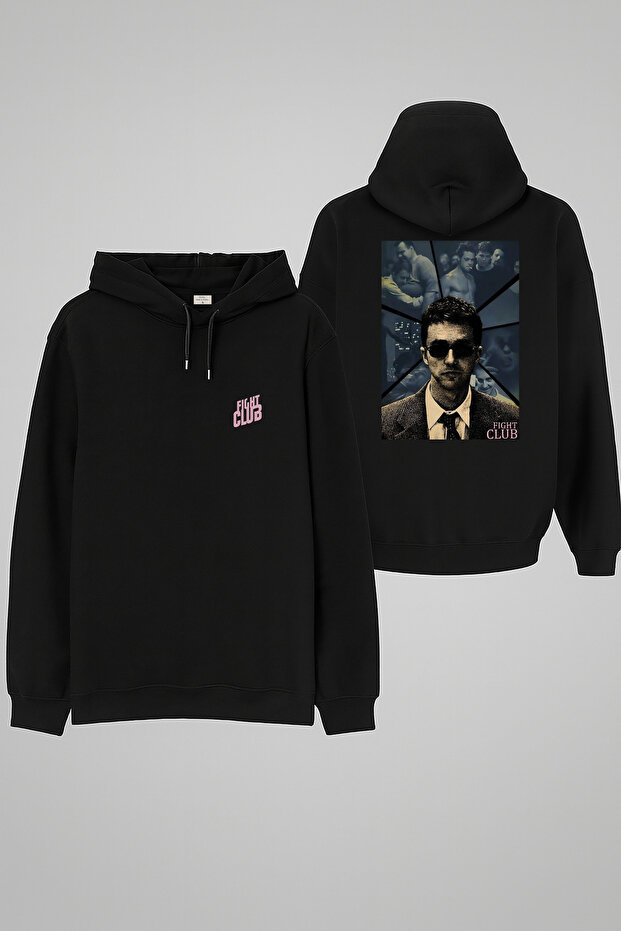 Fight Club Printed Black Hooded Sweatshirt Hoodie