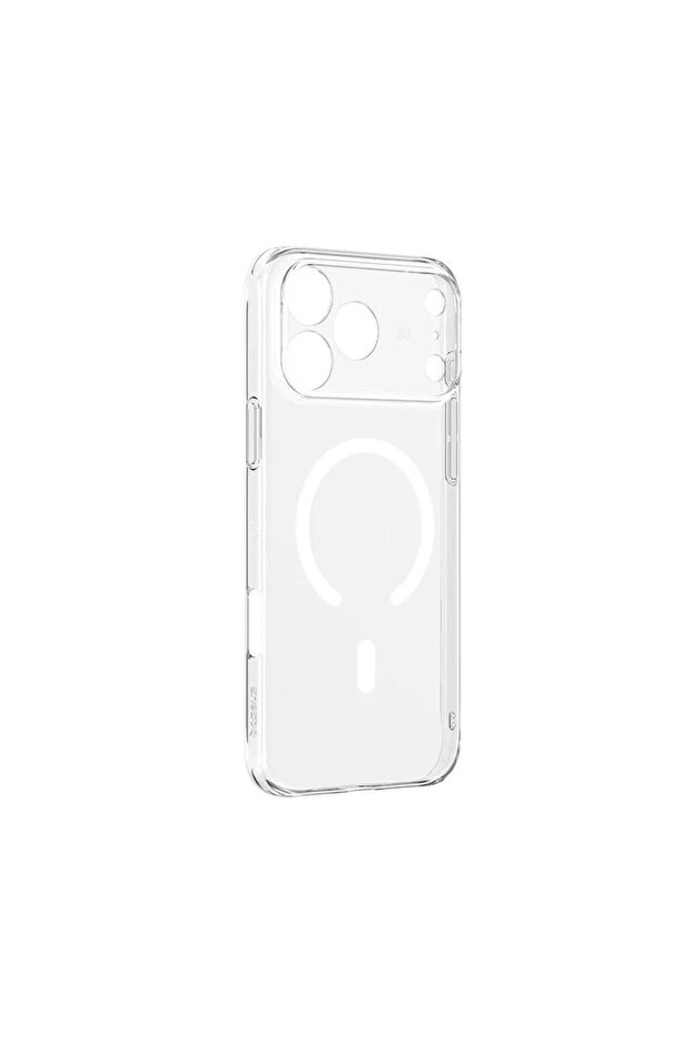 Baseus Crystal İnce Manyetik Lens Korumalı iPhone 17 Pro Max Telefon Kılıfı - Şeffaf