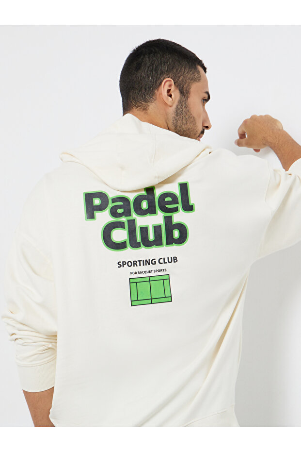 Men Cream Padel Club Graphic Terry Hoodie