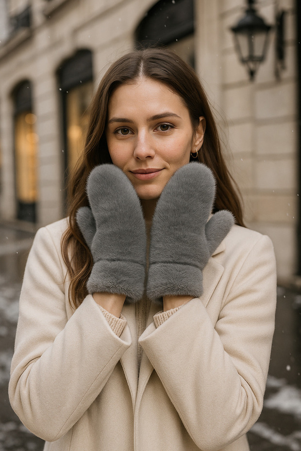 Kadın Peluş Eldiven - 2