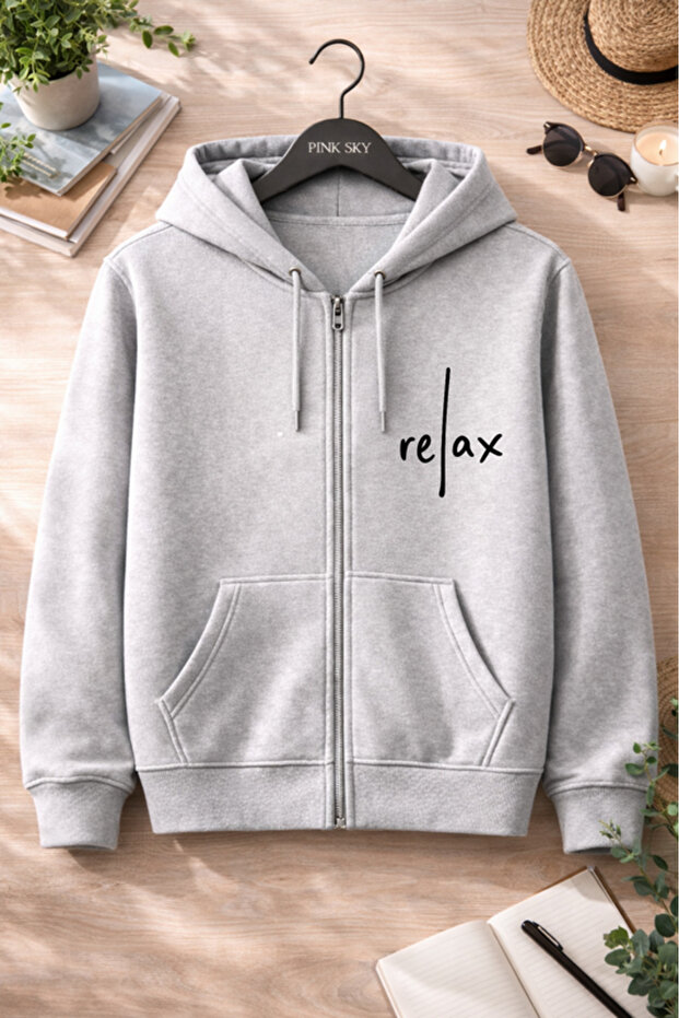 Unisex Printed Zipper Hooded Sweatshirt