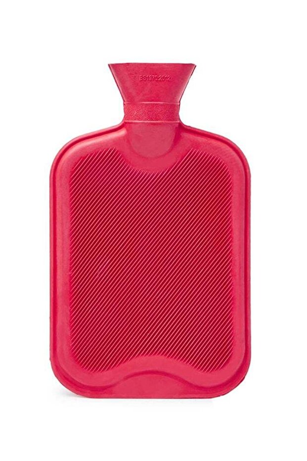 3WA-RED-0029 HOT WATER BOTTLE 2L - PLUSH COVER RED