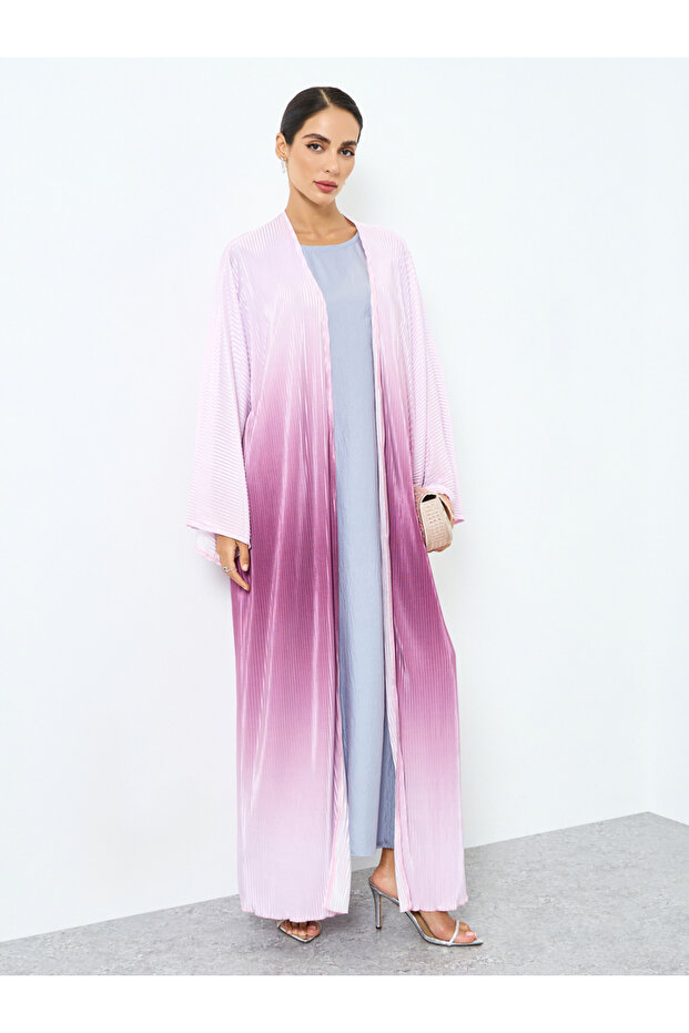 Women Ombre Textured Flare Sleeve Abaya