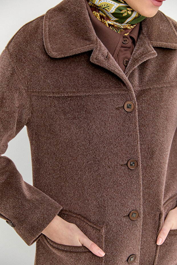 Kaşe Bebe Yaka Kaban - 6