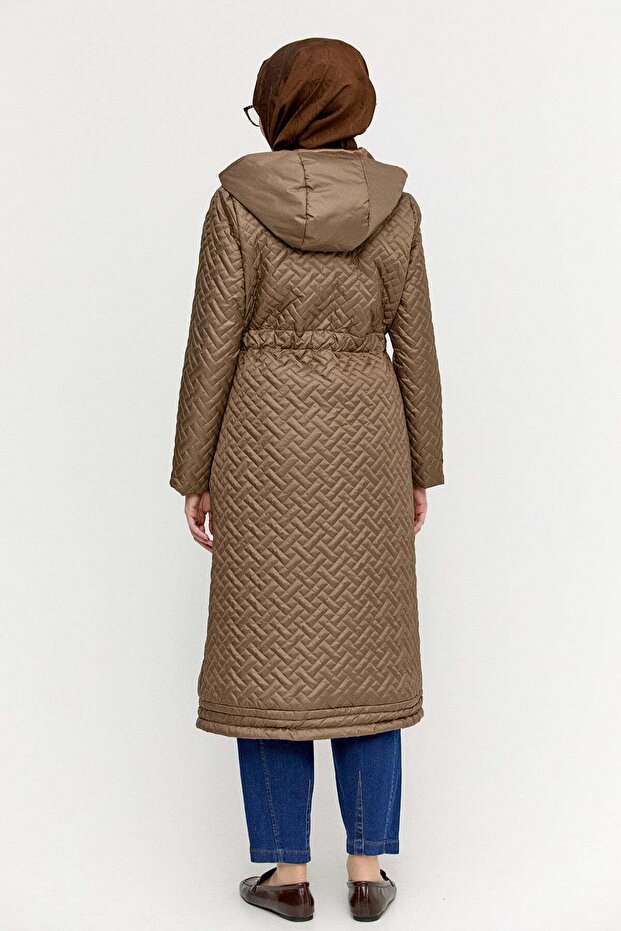 Kapüşonlu Kapitone Kaban - 7