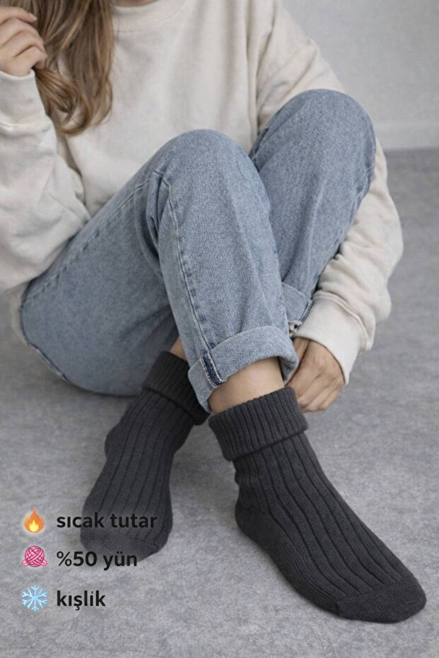 Yünlü bot çorabı - 2