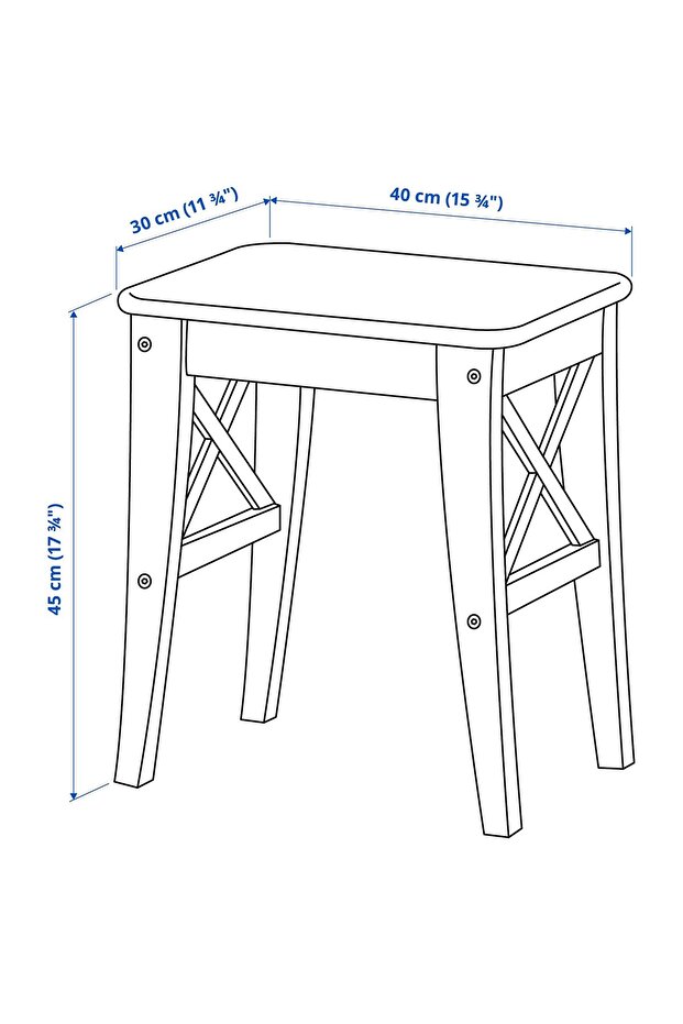 ahşap tabure, beyaz - 4