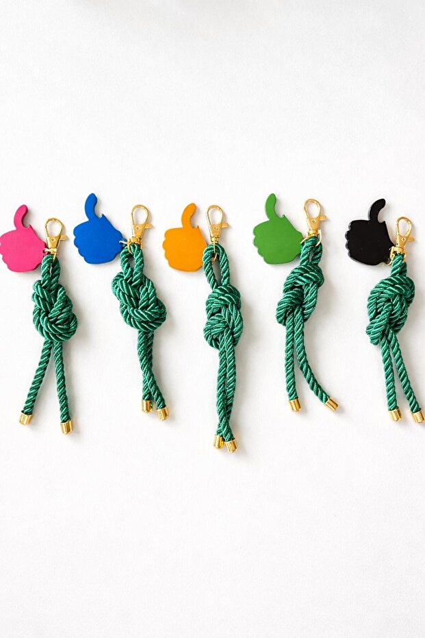5 Pieces Green Lanyard Keychain with Okey Sign