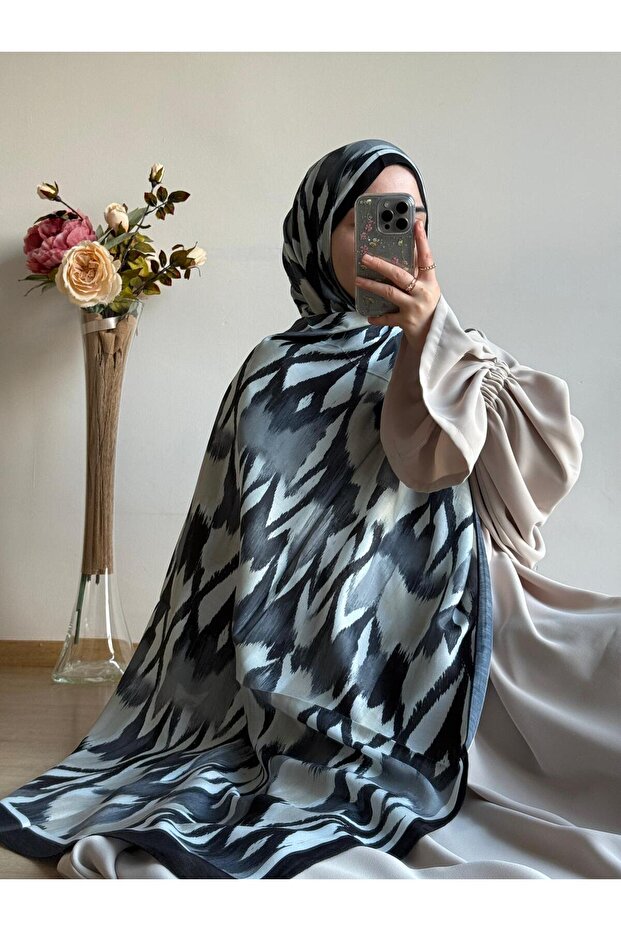 شال بنمط الحمار الوحشي-أسود - 8