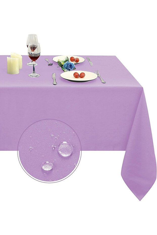 Stain and Liquid Resistant Carefree Linen Tablecloth 140X180Cm