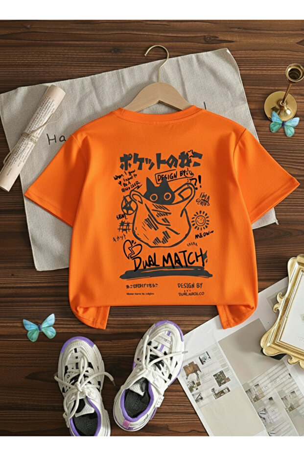 Dual Match Printed 100% Cotton Crew Neck Premium Tshirt for Kids