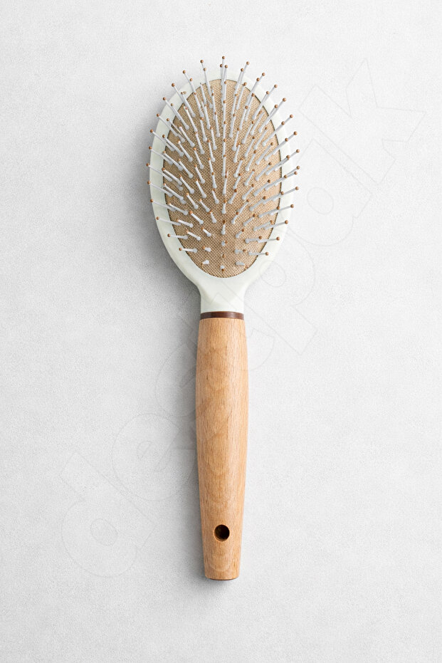 Bamboo Handle Welding Comb - Oval Comb - Paddle Hair Detangling - Extra Quality - Air Pressure - Brush