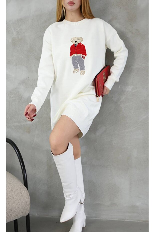 Ayıcıklı triko elbise - 1