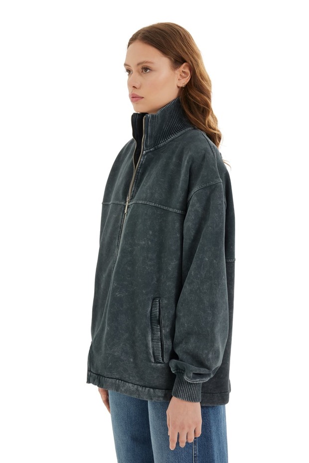 Triko Yaka Aplikeli Ceket - 4