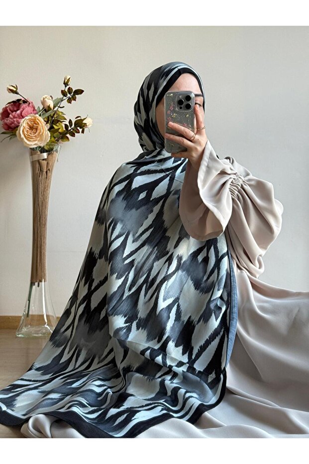 شال بنمط الحمار الوحشي-أسود - 7