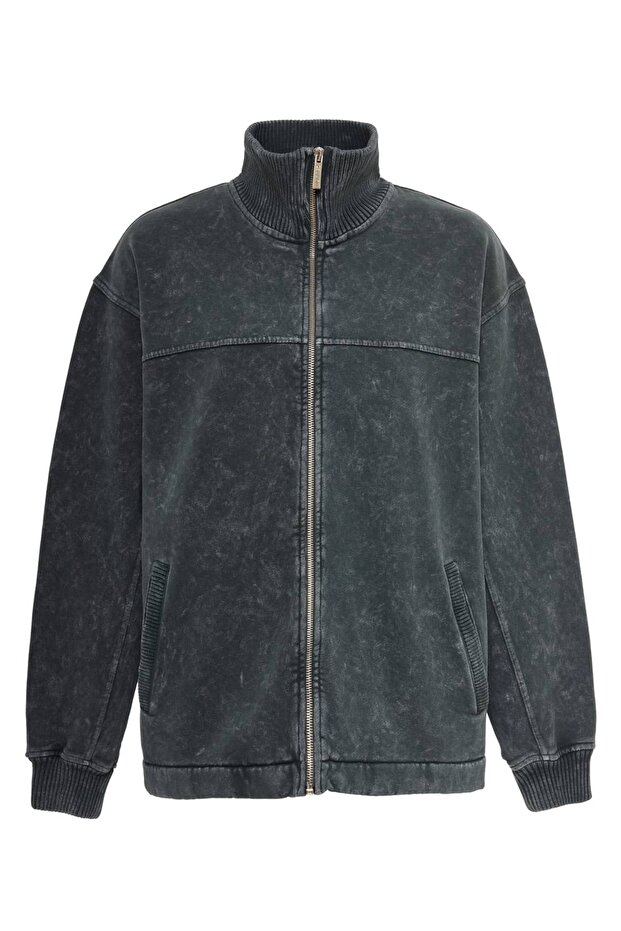 Triko Yaka Aplikeli Ceket - 3