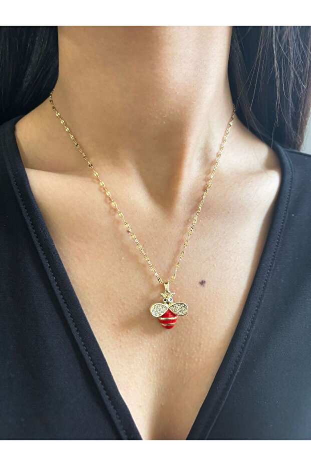 Kırmızı Arılı Kolye - 1