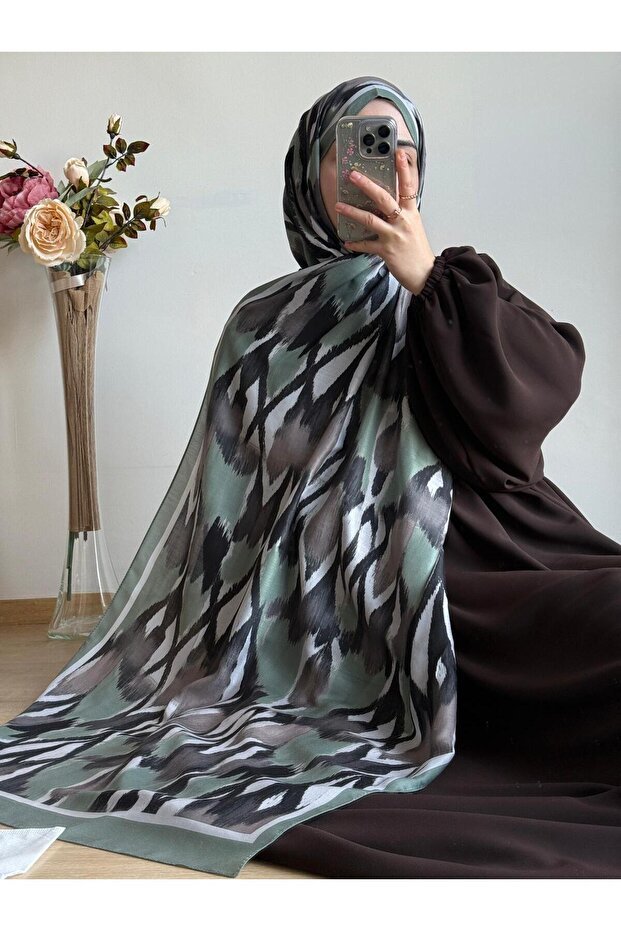 شال بنمط الحمار الوحشي - أخضر نعناعي - 4