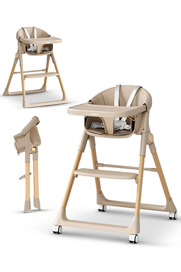 3-in-1 high chair with adjustable height & tray, 5-point safety harness for babies & toddlers
