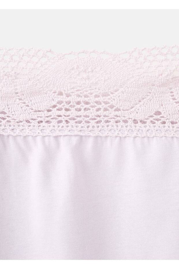 Pamuklu dantel detaylı gecelik - 5