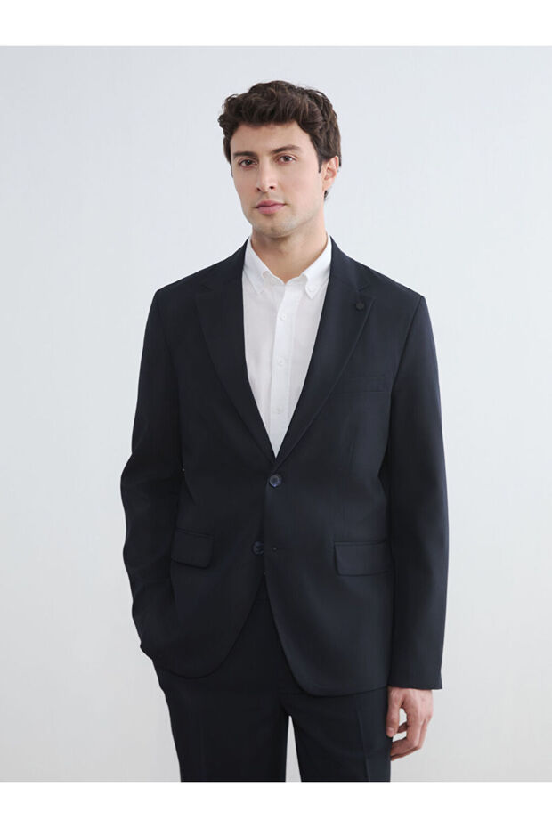 New season navy blue standard fit men's blazer jacket from gülüs gi̇yi̇m