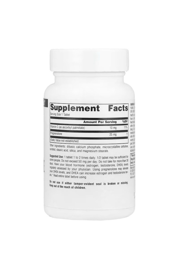 Pregnenolone & Brain & Cognitive Amino Acids 25 mg, 60 Tablets - 2